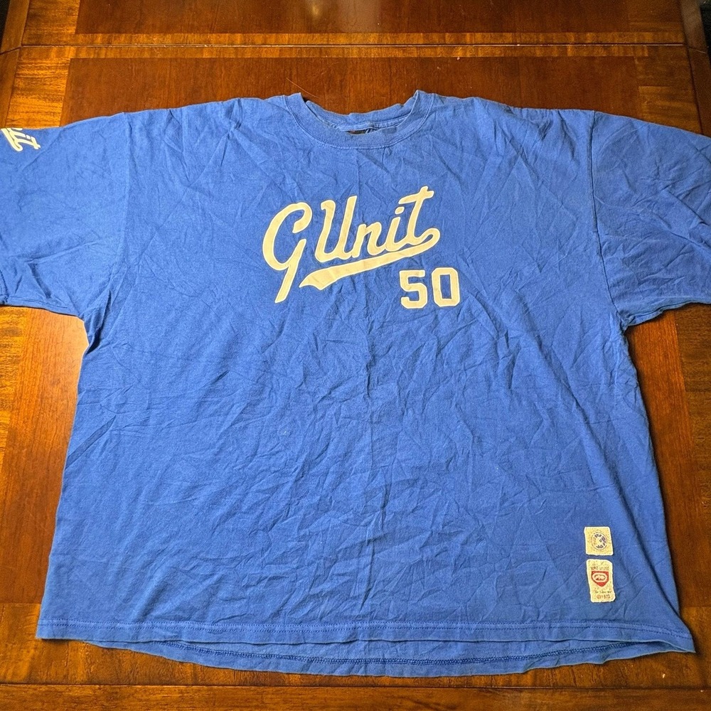 Ecko Unltd G-Unit 50 Cent Blue Hip Hop T-Shirt 2XB Oversized Rap Tee